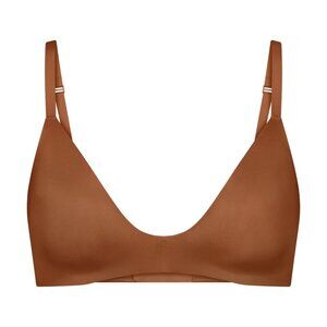 SKIMS Wireless Form T-Shirt Demi Bra in color Bronze, size 34B